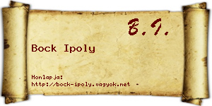 Bock Ipoly névjegykártya